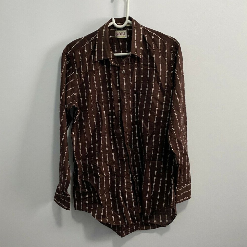 Gobi‎ Non-Iron Fine Cotton Brown Shirt Size M